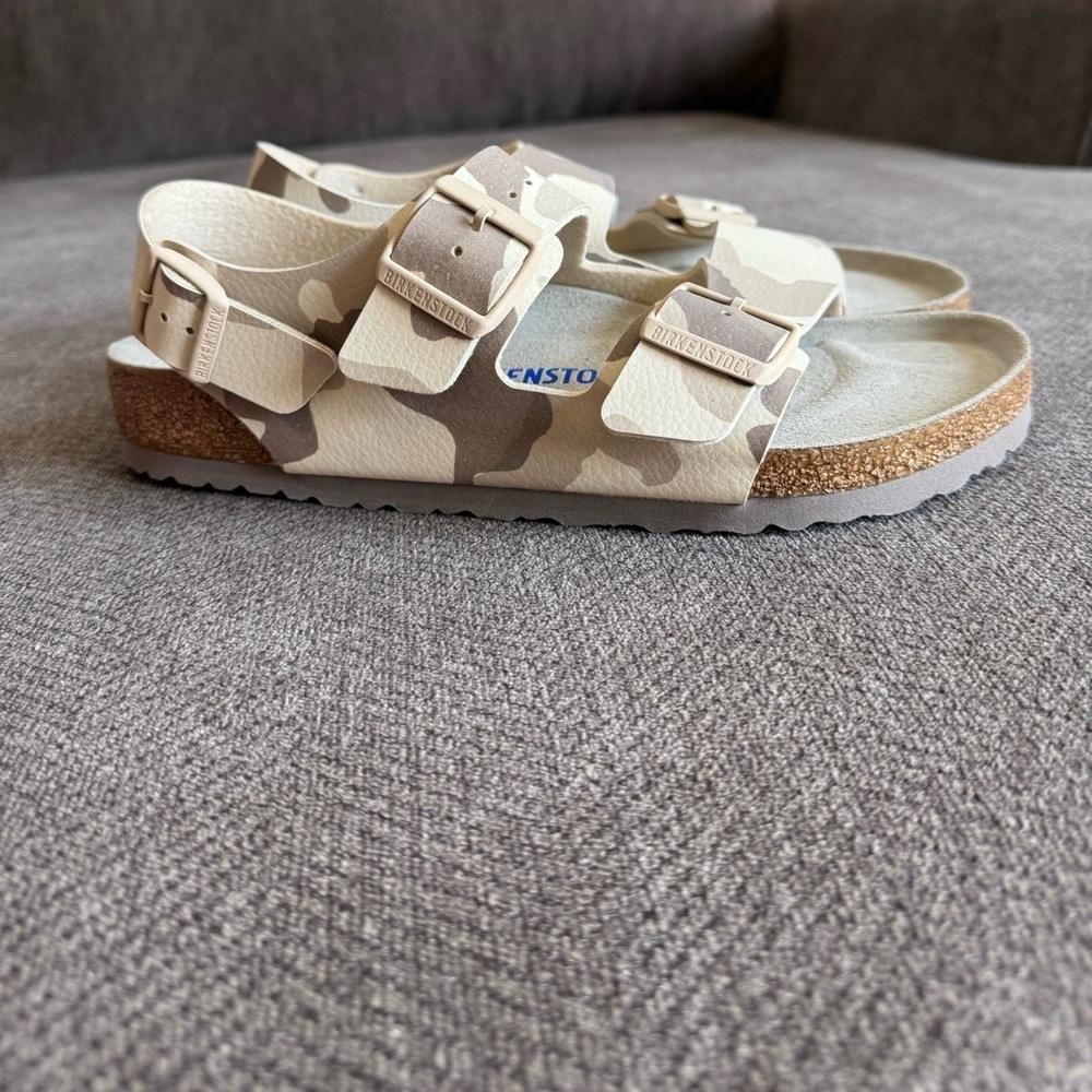 BIRKENSTOCK Milano Gray Taupe Camo Sandals Unisex - Picture 5 of 14